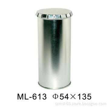 round tea tin box  with click crack lid